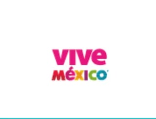 Vive Mexico logo with pink text and turquoise underline on white background